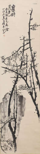 A SCROLL PAINTING OF PLUM BLOSSOMS, WU CHANG SHUO MARK