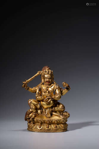 A Gild Bronze Statue of Four Arms Maharashtra Buddha