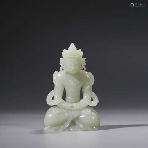 A Jade Carved Buddha Statue