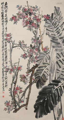 A Chinese Flowers and Plants Painting, Wu Changshuo Mark