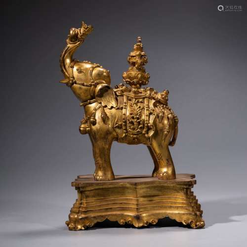 A Gild Bronze Elephant Ornament