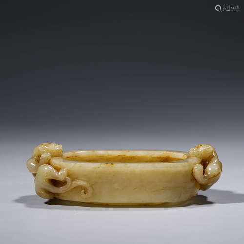 A Jade Carved Brush Washer