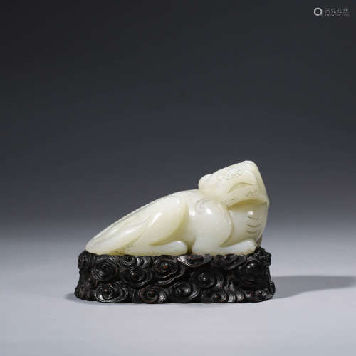 A White Jade Lucky Beast Ornament