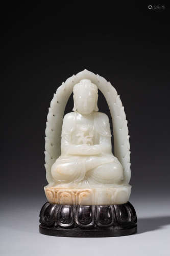 A Jade Carved Buddha Statue