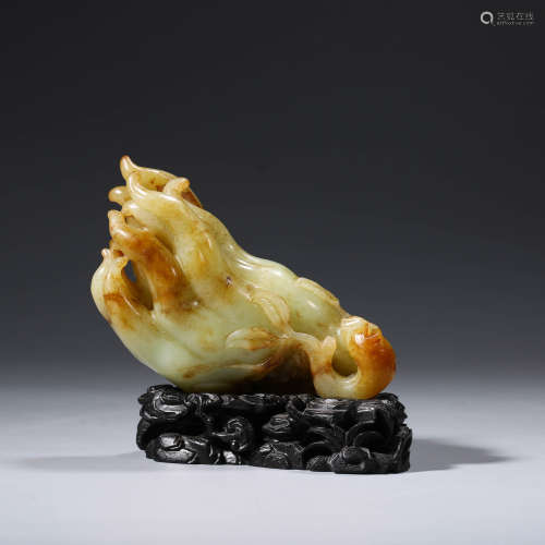 A Jade Carved Buddha Hand Ornaemnt with Standing
