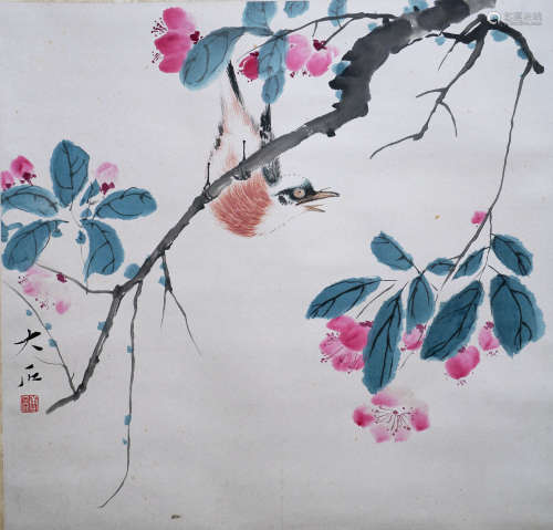 A Chinese Flowers Painting Scroll, Tang Yun Mark