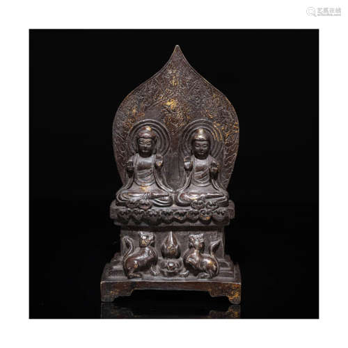 A Gild Bronze Seated Buddha Statue