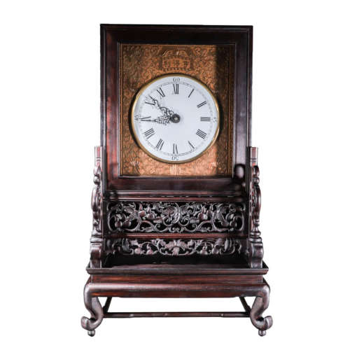 A Rosewood Mechanical Table Clock