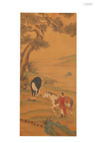 A Chinese Horse Painting, Zhao Mengfu Mark