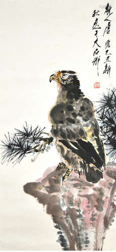 A Chinese Pine&Eagle Painting, Tang Yun Mark