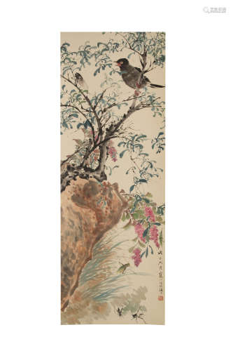A Chinese Flowers&birds Painting, Jiang Hanting Mark