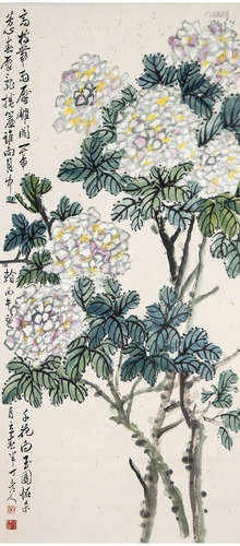 A Chinese Flowers Painting, Chen Banding Mark