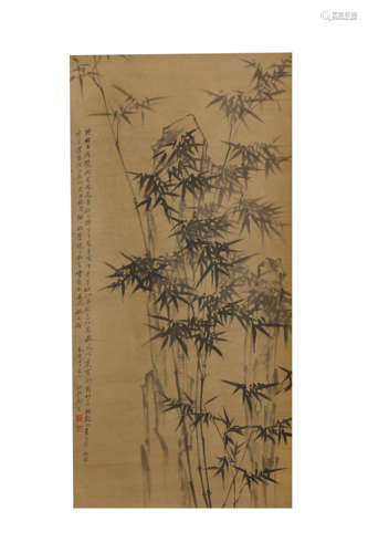 A Chinese Bamboo Painting, Zheng Banqiao Mark