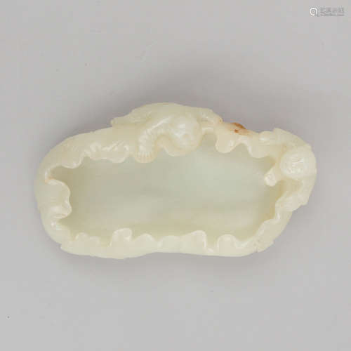 A White Hetian Jade Brush Washer