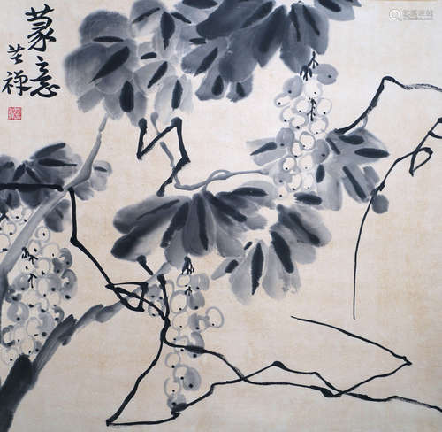 A Chinese Painting Scroll, Li Kuchan Mark