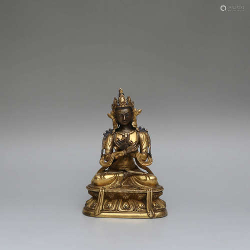 A Gild Bronze Statue of Vajra Sattva