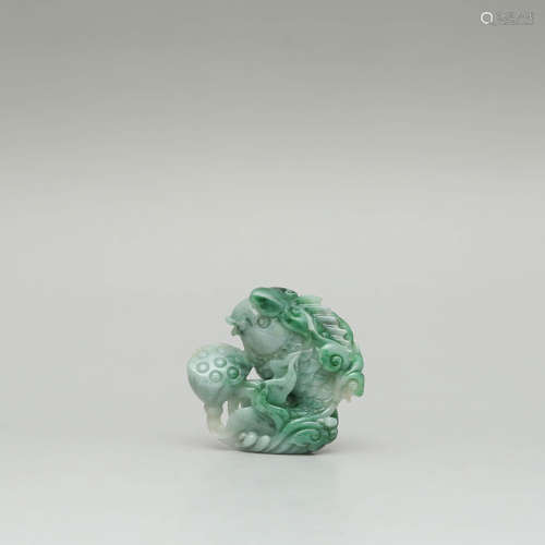 A Jadeite Carved Fish Pendant