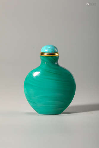 Chinese Turquoise Like Glass Snuff Bottle