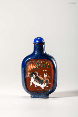 Chinese Polychrome Zisha Snuff Bottle