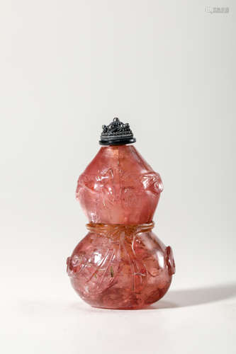 Chinese Tourmaline Gourd Snuff Bottle