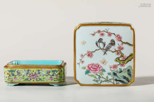 Chinese Famille Rose Porcelain Cover Box, Marked