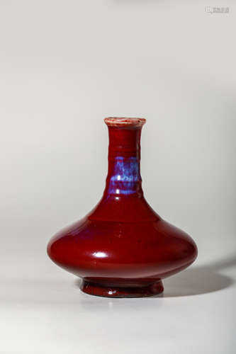 Chinese Oxblood Glazed Porcelain Vase, Marked