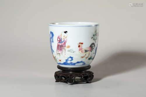 Chinese Famille Rose Porcelain Cup, Marked