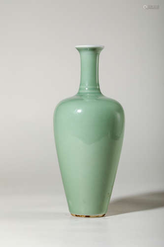 Chinese Celadon Glazed Porcelain Vase, Marked