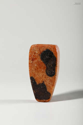 Chinese Carved Marble Stone Ink Stick Cover