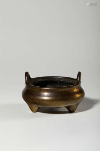 Chinese Bronze Tripod Censer, Marked