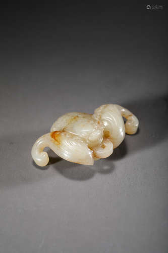 Chinese White Jade Bat Pendant