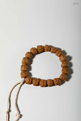 Chinese Zisha Beads 18 Lohan Motif Bracelet