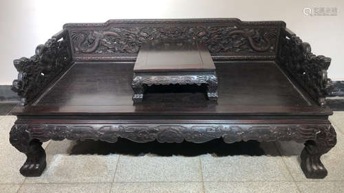 XIAOYE ZITAN WOOD CARVED BED