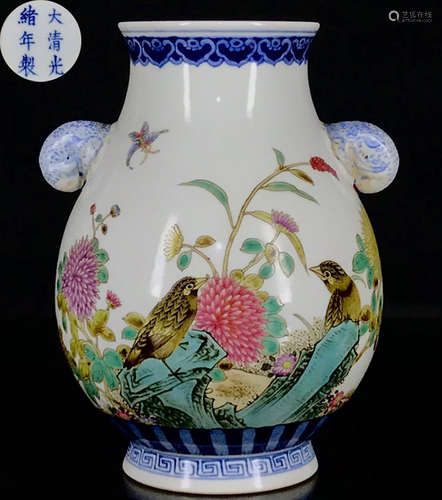 DAQINGGUANGXUNIANZHI MARK FAMILLE ROSE GLAZE JAR