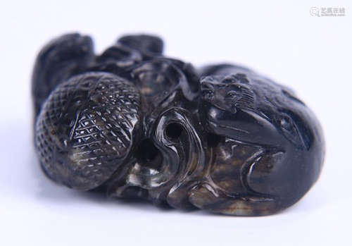 HETIAN JADE CARVED LION SHAPED PENDANT