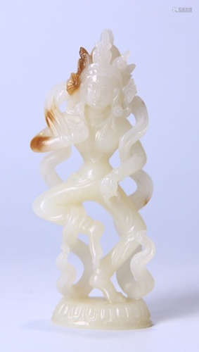 HETIAN JADE CARVED FIGURE SHAPED PENDANT