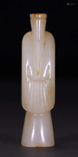 HETIAN JADE CARVED FIGURE SHAPED PENDANT