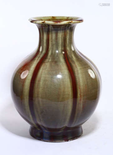 KILN GLAZE CARVED VASE