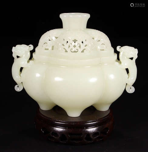 HETIAN JADE CARVED CENSER