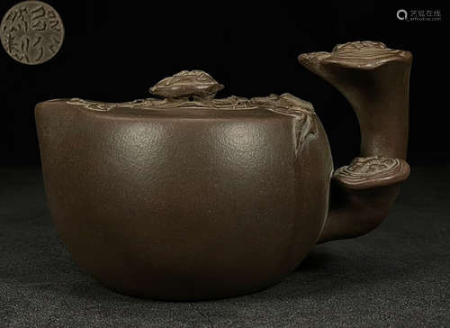 SHAOXINGRAN MARK ZISHA CARVED POT