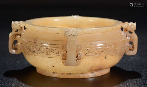 ANTIQUE JADE CARVED CENSER