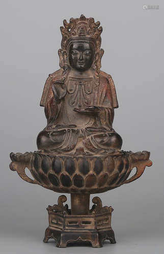 COPPER CAST BUDDHA STATUE