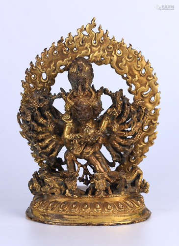 GILT BRONZE CAST BUDDHA STATUE