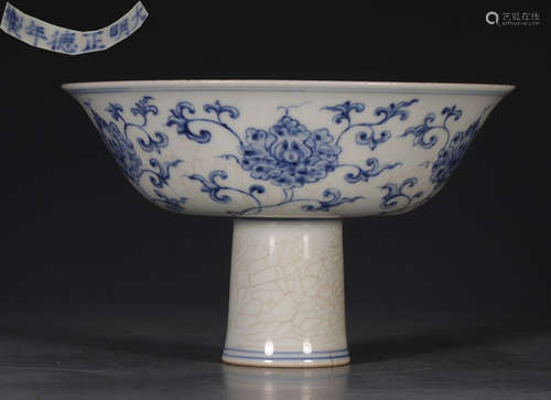 DAMINGZHENGDENIANZHI MARK BLUE&WHITE GLAZE BOWL