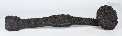 ZITAN WOOD CARVED DRAGON PATTERN RUYI