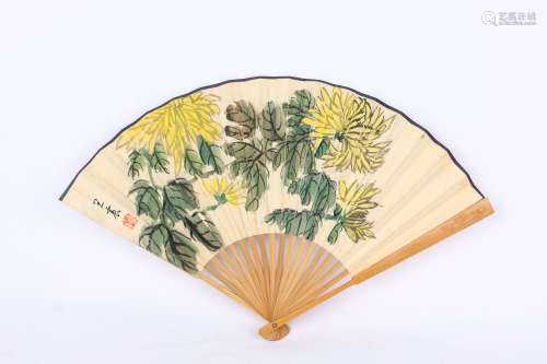 chinese painting of chrysanthemum by wang zhen
