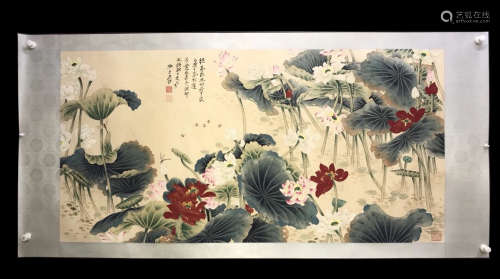 chinese painting of lotus by zhang daqian in modern times