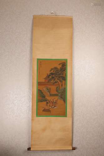 Vertical Silk Scroll Painting  by Liu Songnian