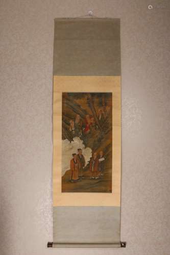 Vertical Silk Scroll Painting by Ren Renfa