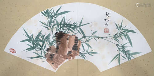 chinese album of painting of orchid and bamboo by qi gong in modern itmes